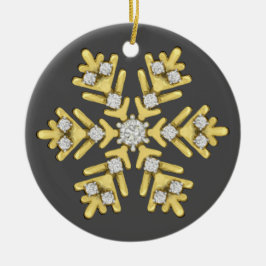 gouddiamanten sneeuwvlokillustratie keramisch ornament