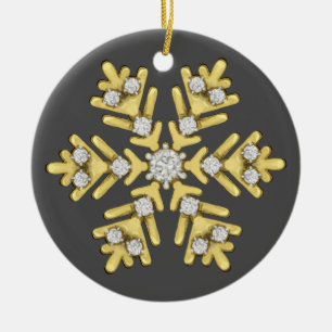 gouddiamanten sneeuwvlokillustratie keramisch ornament