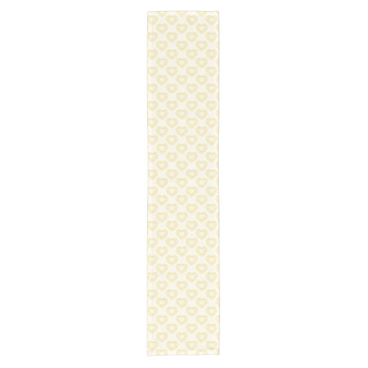 Gouddiamantharten op bleek geel korte tafelloper (Voorkant)