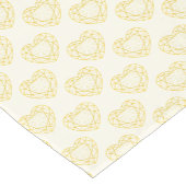 Gouddiamantharten op bleek geel korte tafelloper (Hoek)