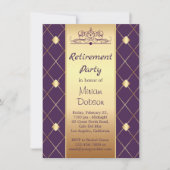 Gouddiamantpatroon op de paarse Pensioenpartij Kaart (Voorkant)