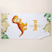 gouddinosaurus strandlaken (Voorkant)