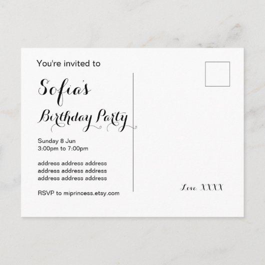 gouddisco Briefkaart-uitnodiging Uitnodiging Briefkaart (Achterkant)