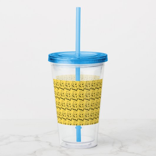 gouddollar acryl drinkbeker (Voorkant)