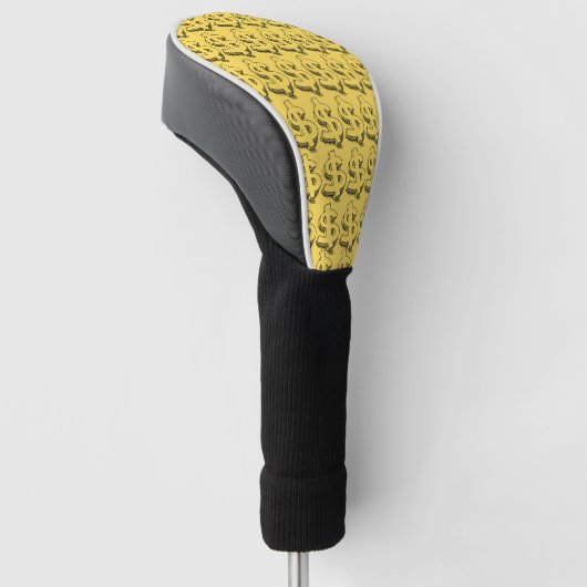 gouddollar golfheadcover (Schuin)