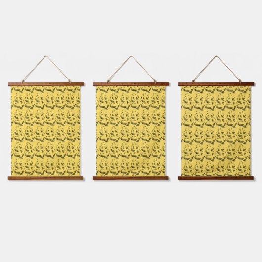 gouddollar hangend wandkleed (Driedubbel)