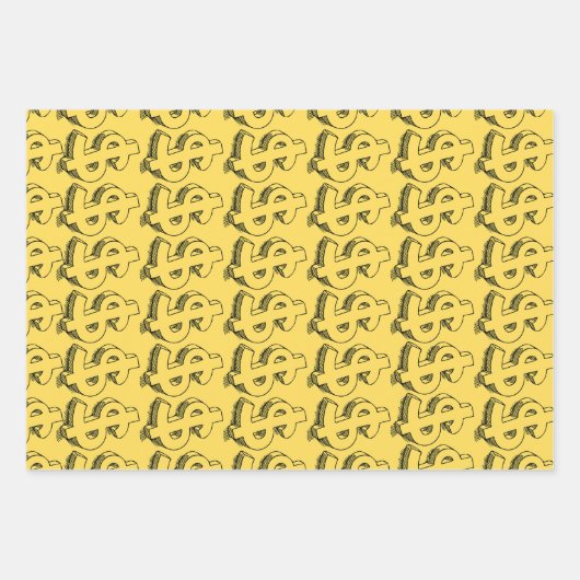 gouddollar inpakpapier vel (Voorkant)