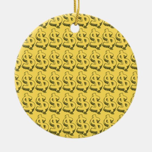 gouddollar keramisch ornament (Voorkant)