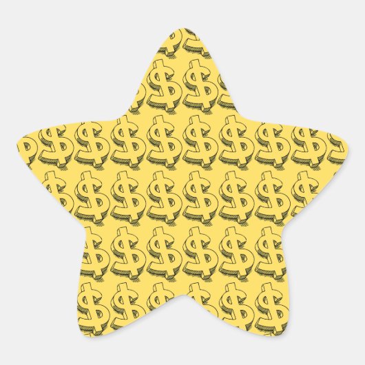gouddollar ster sticker (Voorkant)