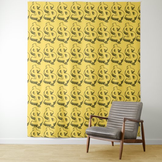 gouddollar wandkleed (In situ)