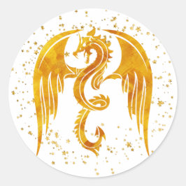 Gouddraak in de Stickers van de sterren