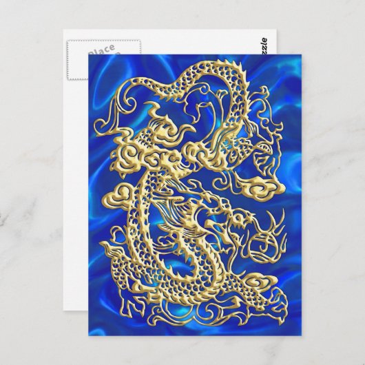 Gouddraak in reliëf briefkaart (Voorkant / Achterkant)