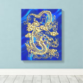 Gouddraak in reliëf canvas afdruk (Insitu (Houten vloer))