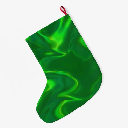 Gouddraak in reliëf op GreenSatin-afdrukken Grote Kerstsok (Achterkant (Hangend))