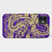 Gouddraak in reliëf op Paarse satijnafdruk Case-Mate iPhone Case (Achterkant (horizontaal))