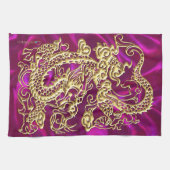 Gouddraak Magenta Satin Print Theedoek (Horizontaal)