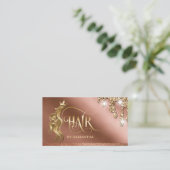 Gouddruppels Haarstylist moderne goudtypografie Visitekaartje (Staand voorkant)