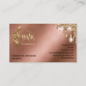 Gouddruppels Haarstylist moderne goudtypografie Visitekaartje (Achterkant)