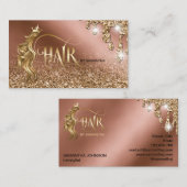 Gouddruppels Haarstylist moderne goudtypografie Visitekaartje (Voorkant / Achterkant)
