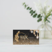 Gouddruppels Haarstylist moderne goudtypografie Visitekaartje (Staand voorkant)
