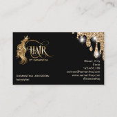 Gouddruppels Haarstylist moderne goudtypografie Visitekaartje (Achterkant)