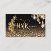 Gouddruppels Haarstylist moderne goudtypografie Visitekaartje (Voorkant)