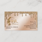 Gouddruppels Haarstylist moderne goudtypografie Visitekaartje (Achterkant)