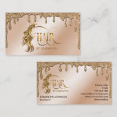 Gouddruppels Haarstylist moderne goudtypografie Visitekaartje (Voorkant / Achterkant)