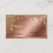 Gouddruppels Haarstylist moderne goudtypografie Visitekaartje (Achterkant)