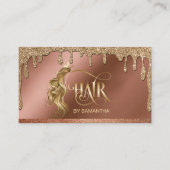 Gouddruppels Haarstylist moderne goudtypografie Visitekaartje (Voorkant)