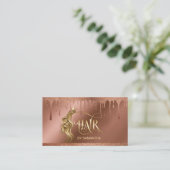 Gouddruppels Haarstylist moderne goudtypografie Visitekaartje (Staand voorkant)