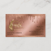 Gouddruppels Haarstylist moderne goudtypografie Visitekaartje (Achterkant)