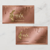 Gouddruppels Haarstylist moderne goudtypografie Visitekaartje (Voorkant / Achterkant)