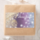 Gouddruppels Homemade cupcakes en behandelde verpa Etiket (Insitu)