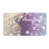 Gouddruppels Homemade cupcakes en behandelde verpa Etiket (Voorkant)