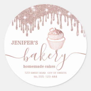 Gouddruppels voor roos Homemade cupcakes en snoepj Ronde Sticker