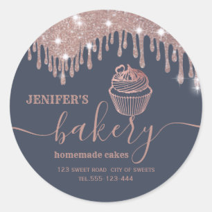 Gouddruppels voor roos Homemade cupcakes en snoepj Ronde Sticker
