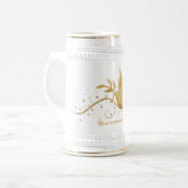 Goudduif met kerstkoffie, pups en bekertjes bierpul (Voorkant links)