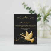 Goudduif met vredelievende tweekleurige Christelij Briefkaart (Staand voorkant)