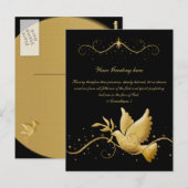 Goudduif met vredelievende tweekleurige Christelij Briefkaart (Voorkant / Achterkant)