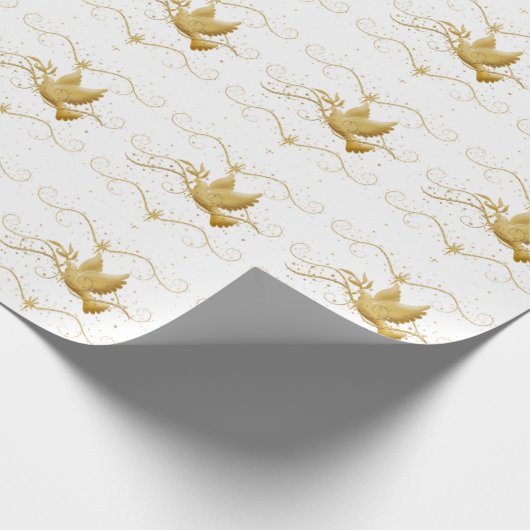 Goudduif vrede cadeaupapier (Hoek)