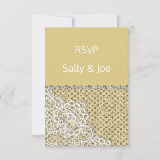 GOUDE BRONZE Spot Lace Diamond Weduwreactie Kaart (Voorkant)