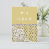 GOUDE BRONZE Spot Lace Diamond Weduwreactie Kaart (Staand voorkant)