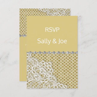 GOUDE BRONZE Spot Lace Diamond Weduwreactie Kaart