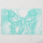 GOUDE BUTTERFLES IN BLAUW BRIEFPAPIER (Voorkant)