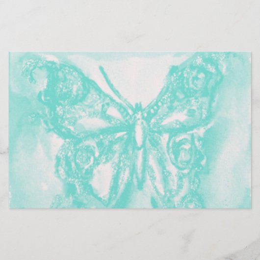 GOUDE BUTTERFLES IN BLAUW BRIEFPAPIER (Voorkant)