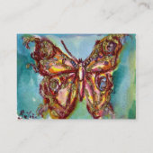 GOUDE BUTTERFLES IN BLAUW EN PINK VISITEKAARTJE (Achterkant)