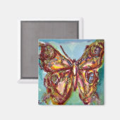 GOUDE BUTTERFLES IN BLAUW MAGNEET (Voorkant / Achterkant)