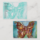 GOUDE BUTTERFLES IN BLAUW VISITEKAARTJE (Voorkant / Achterkant)