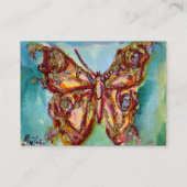GOUDE BUTTERFLES IN BLUE Kraft Paper Visitekaartje (Achterkant)